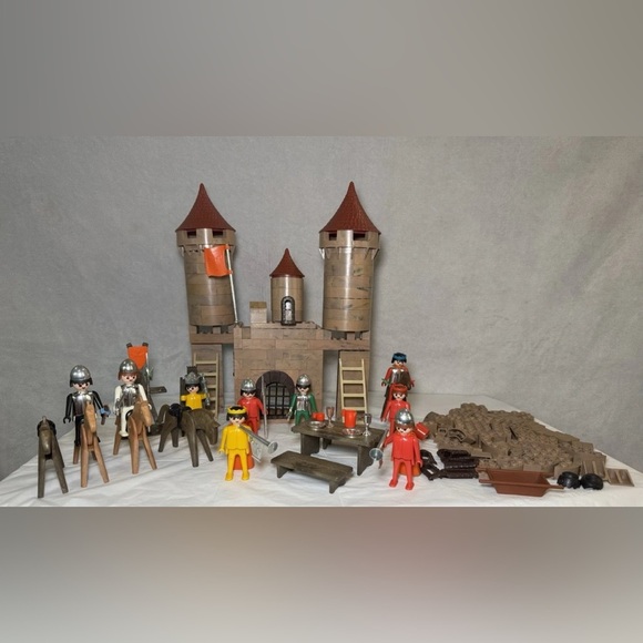 1974 1977 Geobra Playmobil System Medieval Castle Figures Horses Lot - Picture 2 of 12